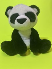 Melissa Doug Panda Bear Plush Stuffed Animal 10" Sitting Black White Blue Eyes