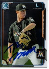 Travis Neubeck Miami Marlins 2015 Bowman Chrome Rookie Signed Card