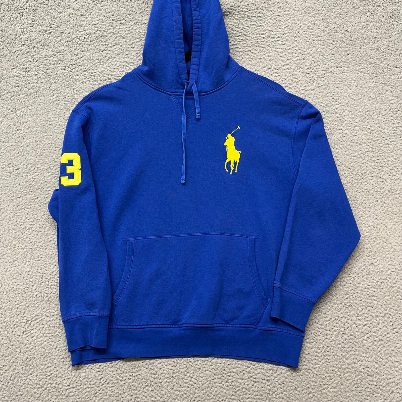 Polo Ralph Lauren Felpa con Cappuccio Uomo 2XB Blu Big Pony Felpa con Cappuccio Pullover