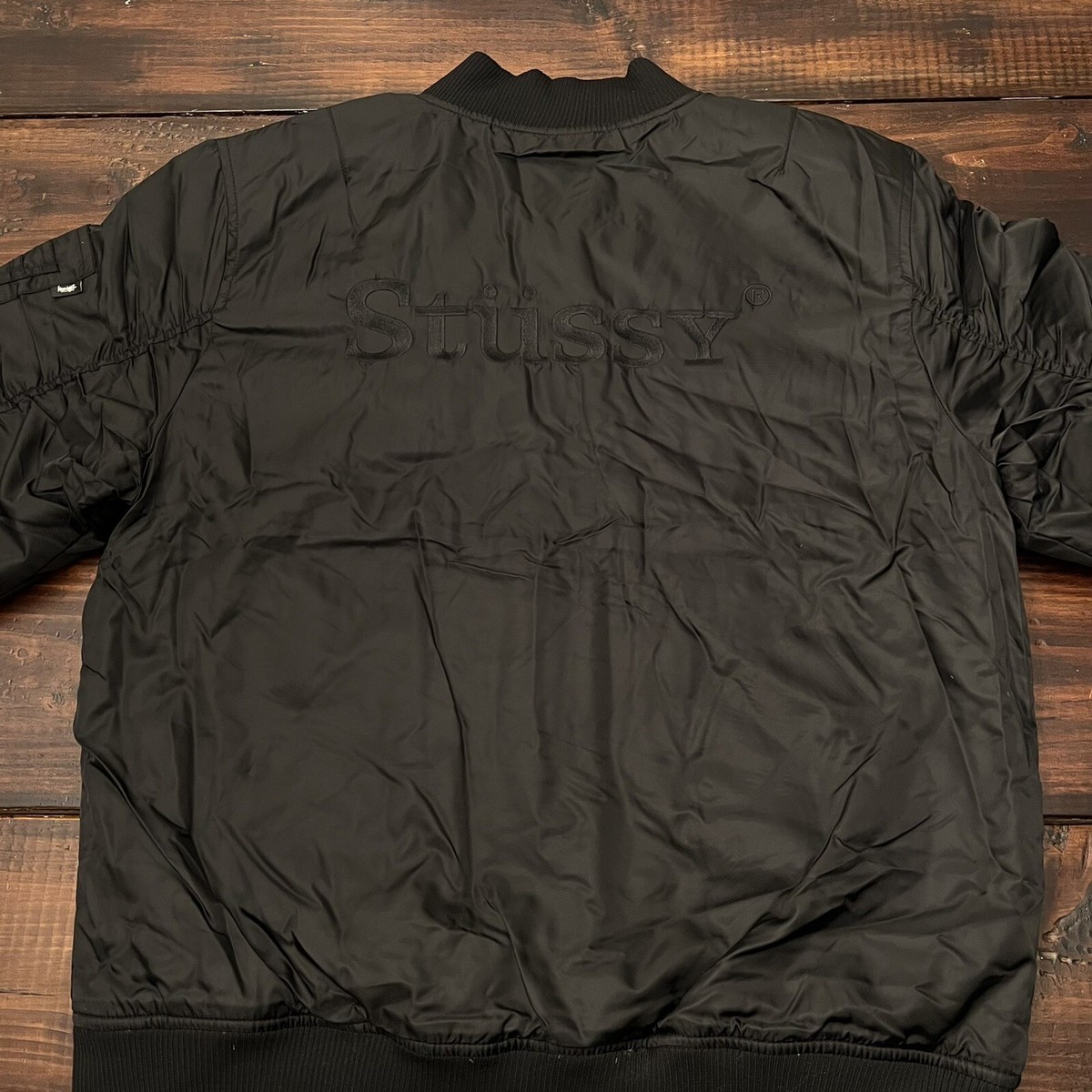 Stussy MA-1 Bomber Jacket Size XL Men's Black NEW RARE Stussy MA-1 Bomber Jacket Size XL Men's Black NEW RARE