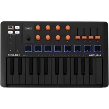 Arturia MiniLab 3 Orange Compact MIDI Keyboard and Pad Controller