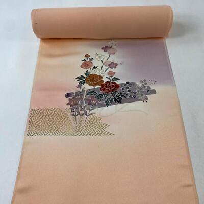 JAPANESE KIMONO FABRIC CLOTH BOLT Light Orange TSUKESAGE JAPANESE KIMONO FABRIC CLOTH BOLT Light Orange TSUKESAGE