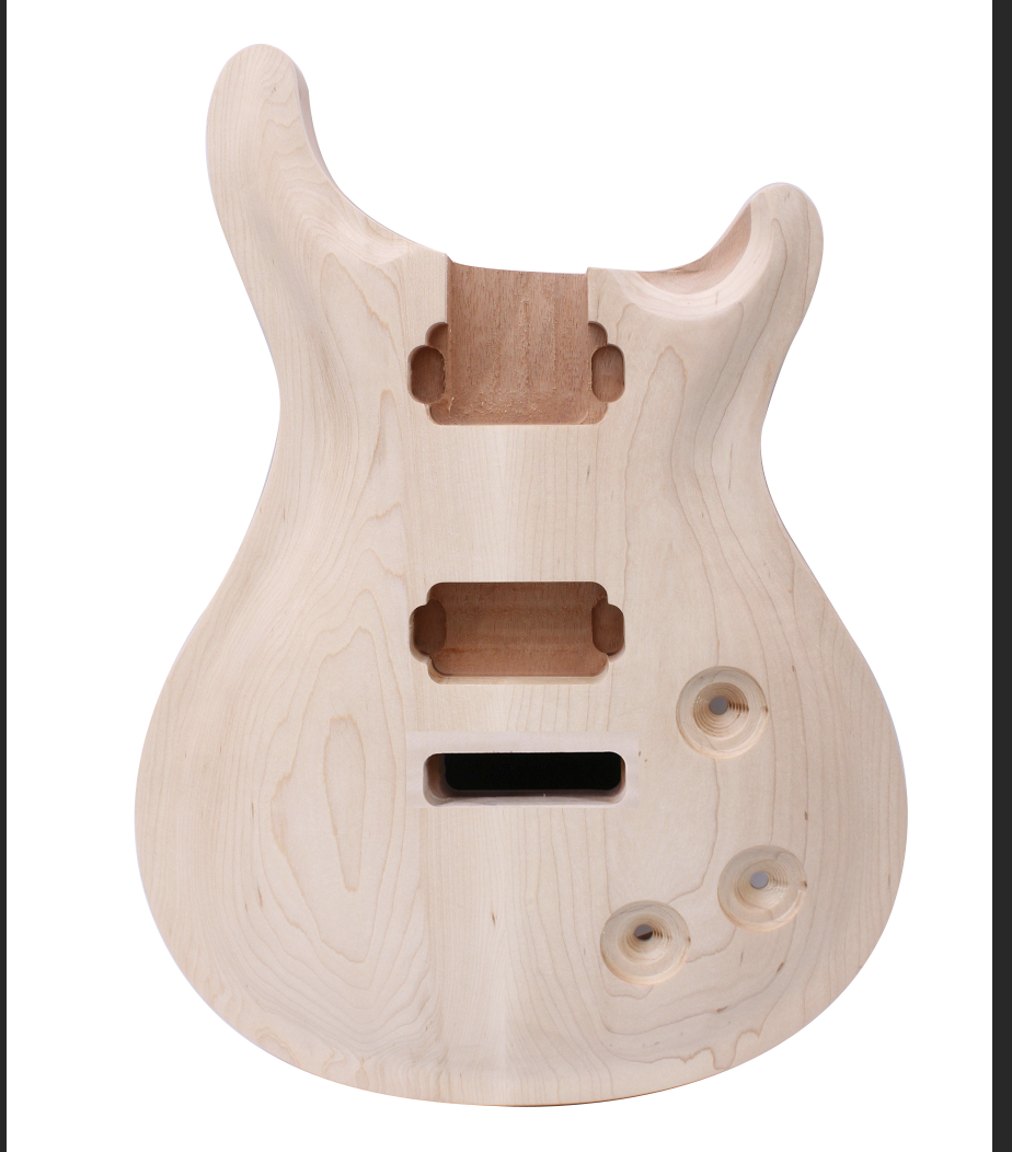Unfinished Guitar Body Mahogany Maple Cap Set in Curved Top DIY Guitar