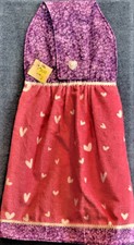NEW Handmade "Valentine Hearts" Hanging Kitchen Hand Towel 3100
