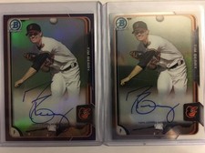 2015 Bowman Chrome TIM BERRY AUTO PURPLE REFRACTOR ORIOLES 66/250 +base Auto!