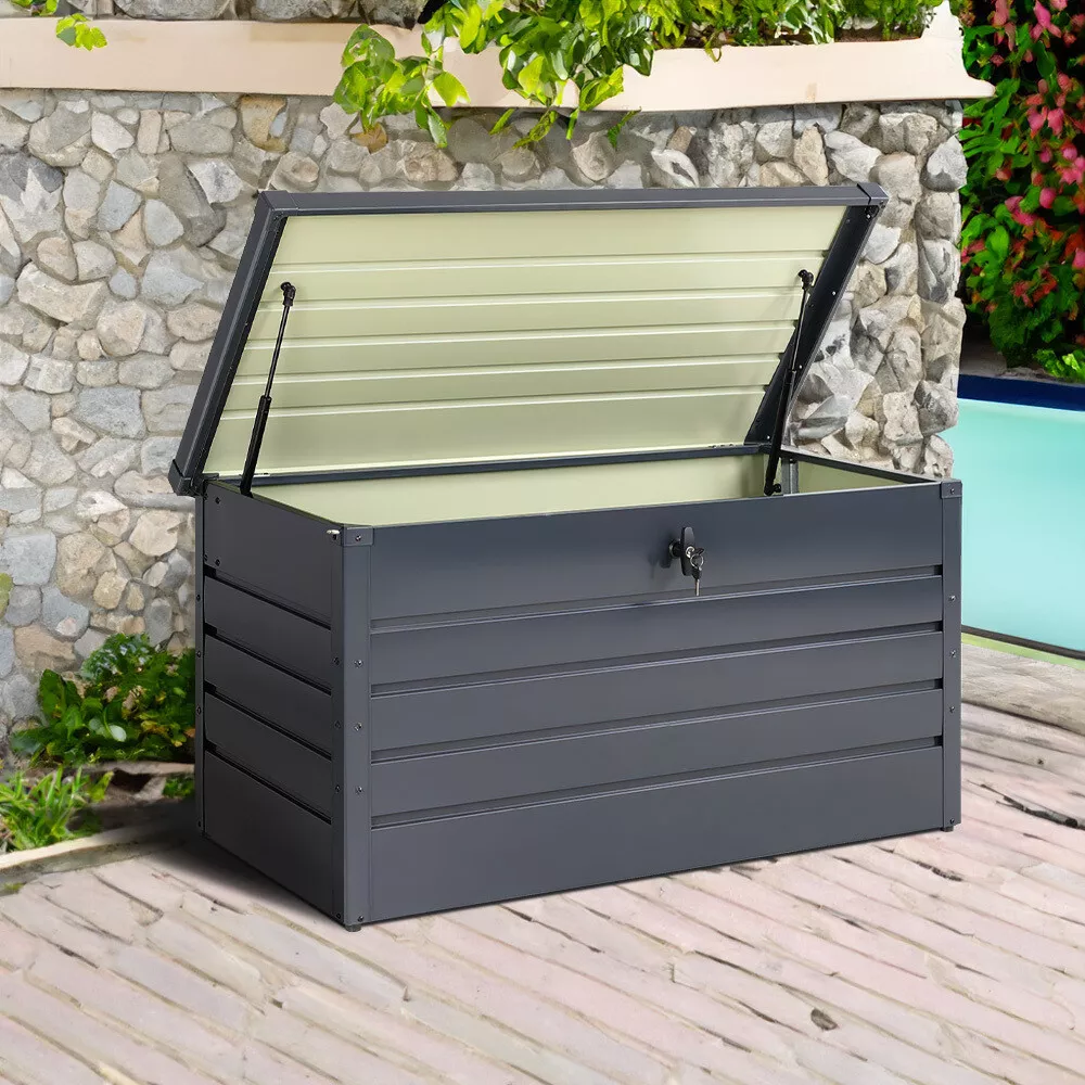 Extra Large Outdoor Garden Storage Box Metal Chest Cushion Shed Patio  Container