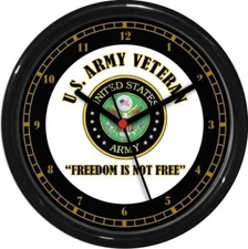 U.S. Army Veteran Vet Freedom is Not Free Wall Clock Military Patriotic 0724