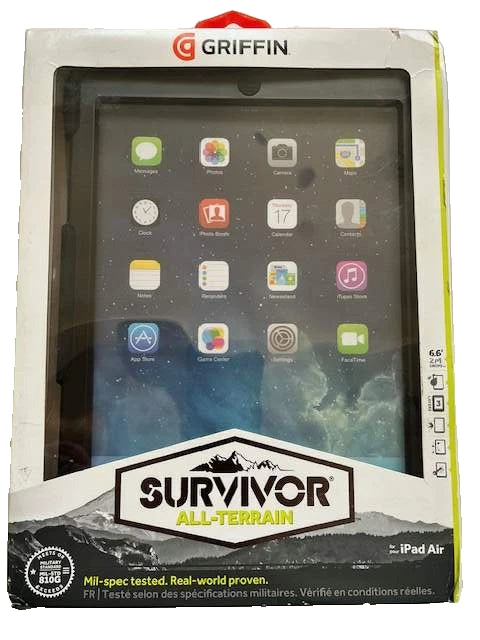 Griffin iPad Air 1 Case Survivor All-Terrain Durable Black In Slightly Tatty Box - Image 2 of 4