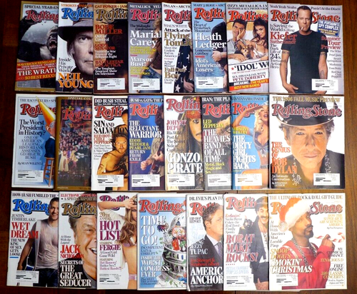 LOT OF 23 ROLLING STONE MAGAZINE COMPLETE 2006 FULL YEAR ISSUES 990 - 1015