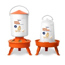 Chick Feeder and Waterer Kit, Top Fill 3kg Chick Feeder and 1.5L Chick Waterer