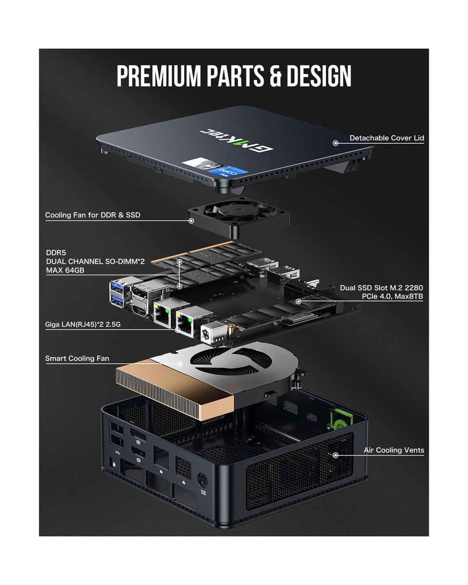 GMKtec Mini PC, K7 Plus 13th Intel Core i7-13620H (10C/16T, up to