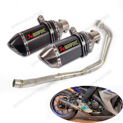 For Yamaha MT-03 YZF R3 R25 Header Exhaust Link Pipe Slip On 51mm Muffler Escape