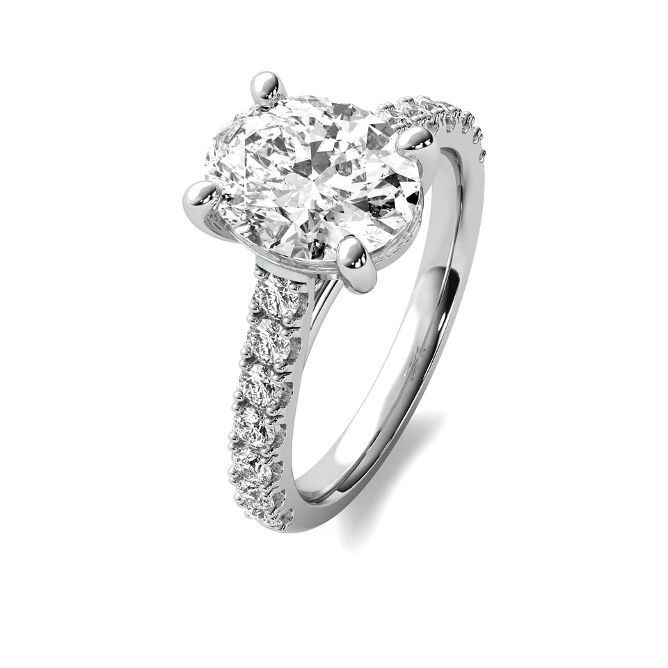 ¡ENTREGA GIA! Anillo de compromiso solitario de diamantes talla ovalada natural de 1,66 quilates H VVS2 Foto 4 de 4