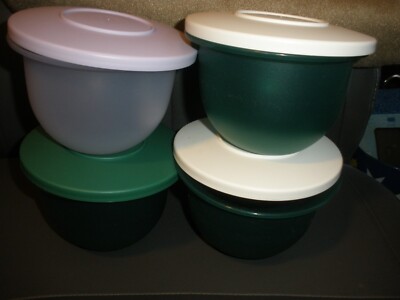 4 Tupperware Impressions Bowls Assorted Colors 550 ml 2 1/4 Cups #3621B (SU106)