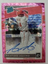 ARISTIDES AQUINO 2020 DONRUSS OPTIC PINK VELOCITY RR ON CARD ROOKIE AUTO...