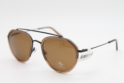 NEW PENGUIN THE SHADY OL BROWN BLACK POLARIZED AUTHENTIC SUNGLASSES 54-20