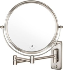 Wall Mounted Makeup Mirror 1X/5X Magnifying Mirror Double Sided 8 Inch Extend...