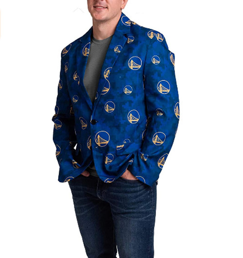 Мужская деловая куртка с повторяющимся логотипом FOCO NBA Mens Golden State Warriors 2019