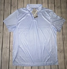 NEW PGA Tour Blue Short Sleeve Button-Up Men's Golf Polo Shirt Size XL