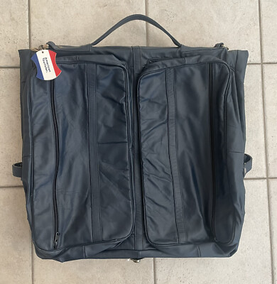 VTG American Tourister Garment Bag Blue Faux Leather Good Condition 🧳 