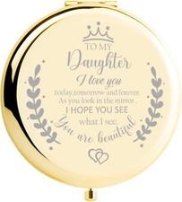 Daughter Gifts Compact Mirror for Daughter from Dad Mom, Daughter Birthday Gi...