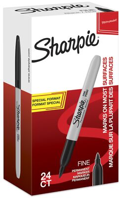 24 Sharpie Permanent-Marker FINE, Value Pack, schwarz