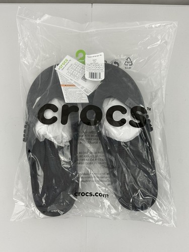 US Men's Size 13 - Crocs All Terrain Flip Flops Sandles Black NEW 207712-001 - Picture 2 of 14