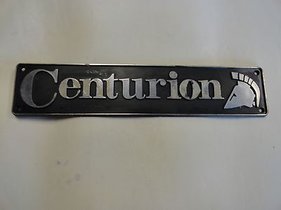 SKI CENTURION BLACK / CHROME PLASTIC DECORATIVE LOGO PANEL 9 3/4'' X 2 1/8'' BOAT