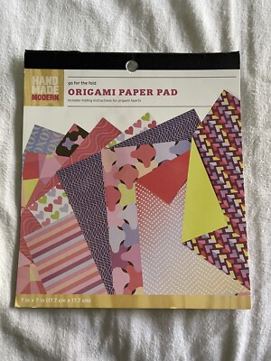 Hand Made Modern 9 Sheets of Origami Paper Pad 7  x 7''