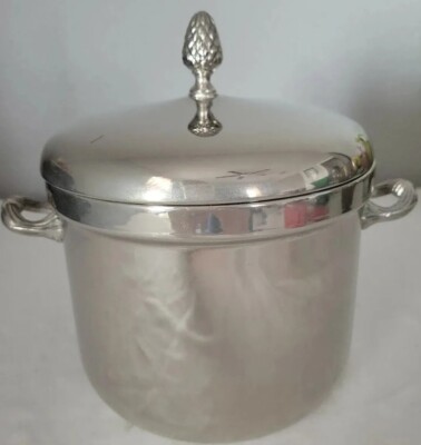 vintage silver ice bucket with lid