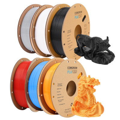 6KG Comgrow PLA 3D Printer Filament 1.75mm Dimensional Accuracy +/- 0.02 mm US