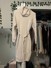 Knit Sweater Dress, Light Beige, Size M
