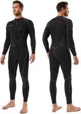 NEW Men's Seaskin 3mm Full Wetsuit for Diving Water Sports w/ UV, Neoprene, LG