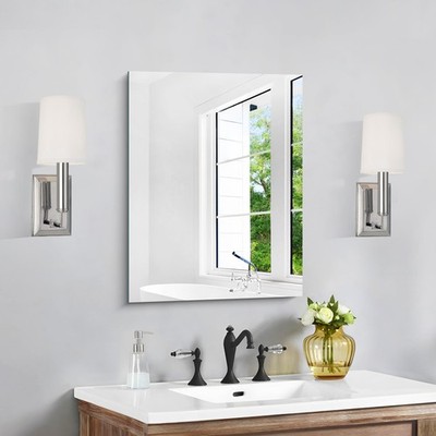 Frameless Mirror, 18x24 Mirrors for Wall, Rectangle Bathroom Mirror for Over ...