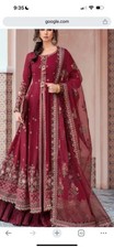 designer indian pakistani salwar kameez Maria B Sateen Maxi Winter Party Dress X