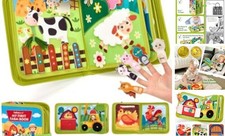 Busy Book for Toddlers 1-3 - Montessori Toys Busy Board for 1 Year Old Farm
