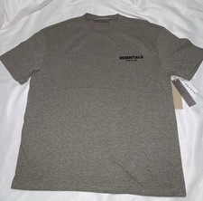 Fear of God Essentials Gray Short Sleeve Logo Crew Neck T-Shirt Men's Size M