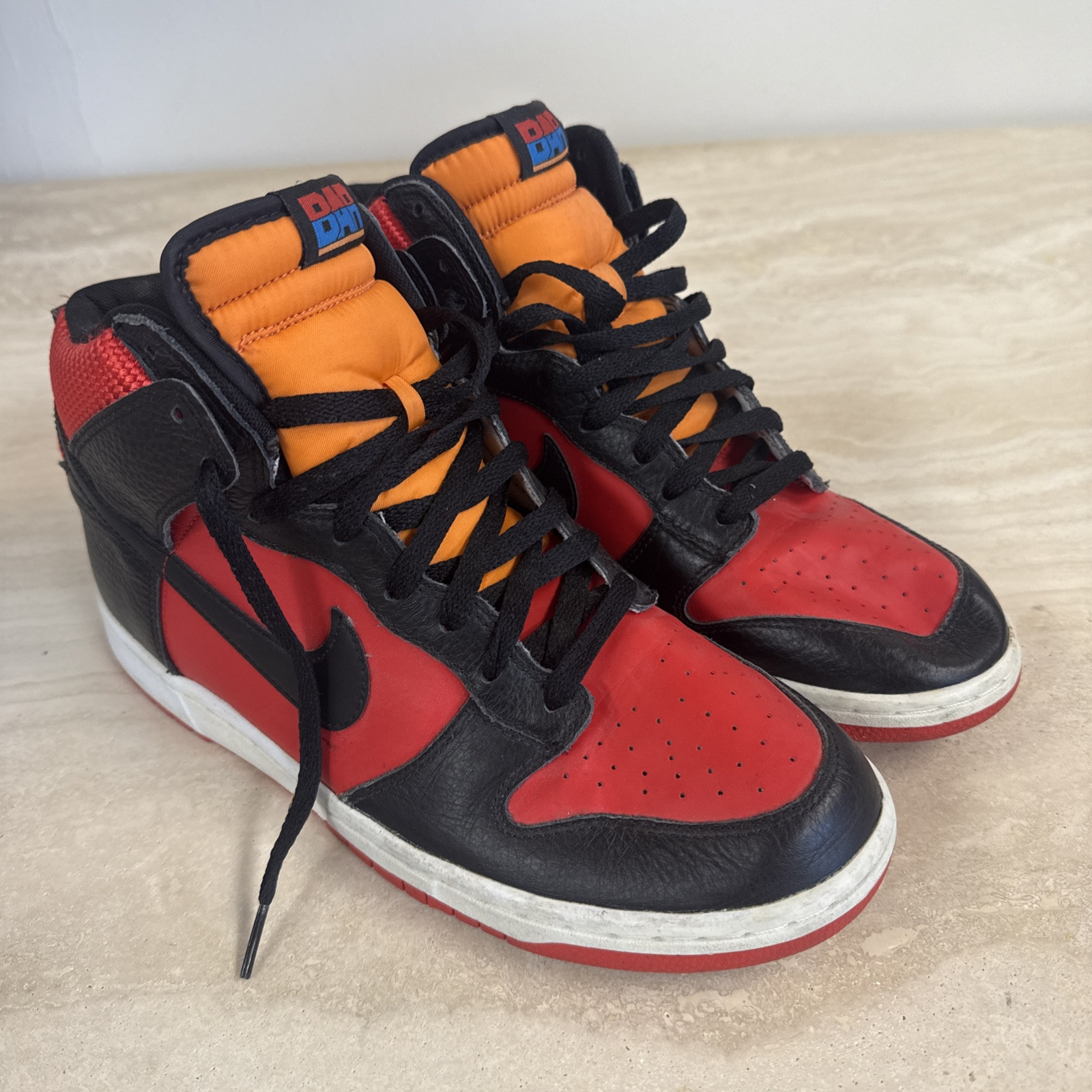 Nike Dunk High Barcelona Sneaker 317982-608 Red Black Men's Size