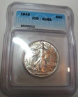 1945 P * AU 55 * SILVER Liberty Walking HALF DOLLAR, in SLAB Shown *USA $5. SHIP