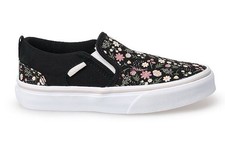 New Adorable Vans Asher Big Girl's Slip On Shoes Size: 4 Youth Flowers
