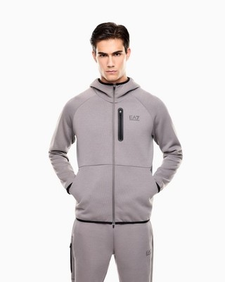 EA7 Herren Hoodie Felpa Ventus 7 Smoked Pearl 65% Baumwolle 35% Polyester