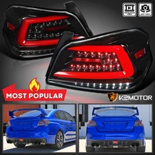 Jet Black Fits 2015-2021 Subaru WRX STI Sequential LED Tail Lights Left+Right
