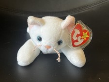 BNWT Retired Ty Beanie Baby Flip the White Cat New Tagged Immaculate Rare VHTF