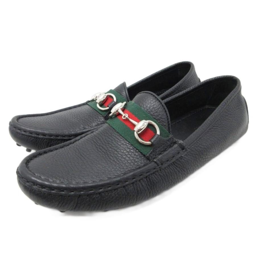 GUCCI Horsebit Sherry Line Leather Loafers Dress Shoes Size:37JP:24 141130K Auth