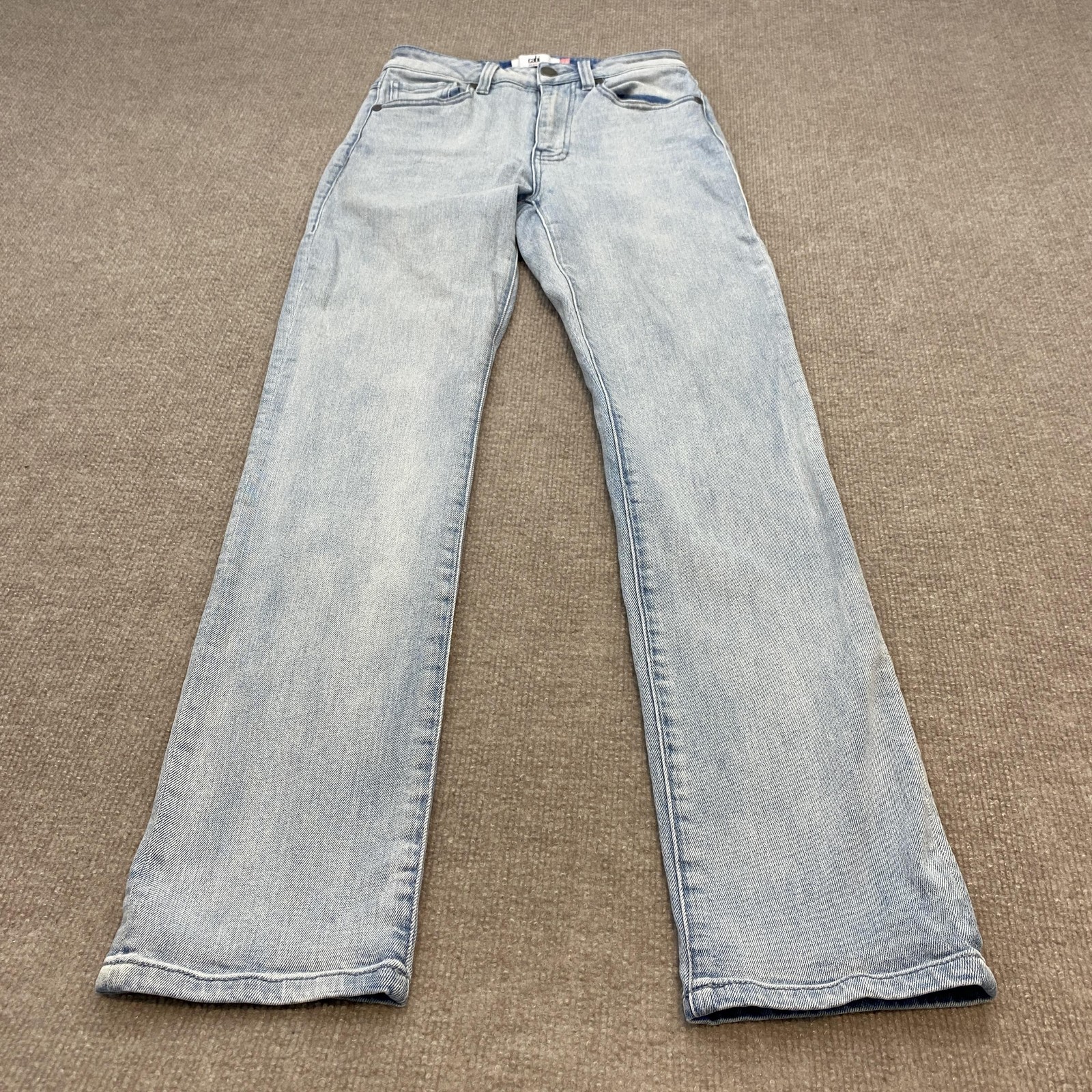 CAbi Straight Jeans Womens 0 Light Wash High Rise Stretch Denim 5-Pocket 5883