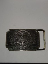 Vintage 1976 US Independence Brass Belt Buckle Bicentennial Liberty Eagle USA 17
