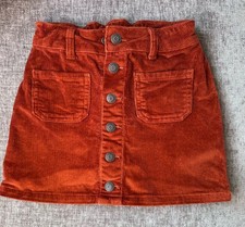 Cat Jack Girls Rust Corduroy A-Line Skirt 6/7 Button Front Pockets