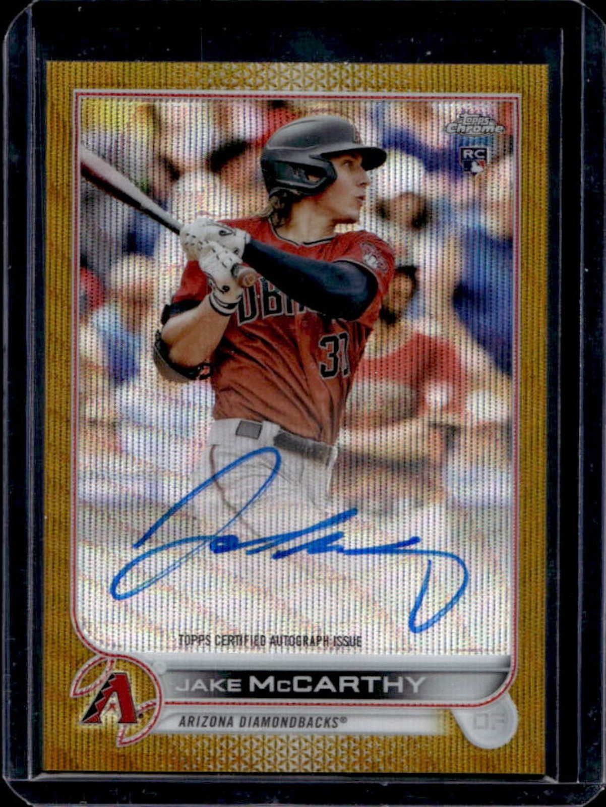 2022 Topps Chrome Jake McCarthy Auto RC Gold Wave Refractor #/50 Rookie