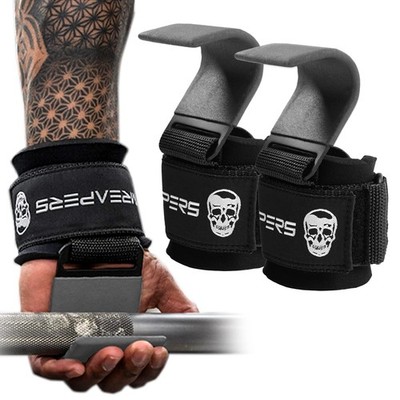 Weight Lifting Hooks (Pair), Heavy Duty Power Wrist Straps Hand Grip Support ...