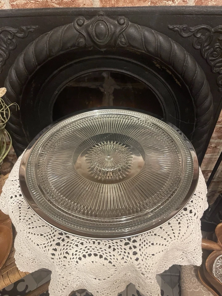 De Colección Kromex Lazy Susan Soporte para Pasteles Cubierto Cúpula Alta Acero Inoxidable Foto 4 de 4